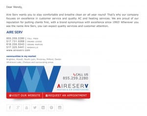 Email Stationery Sample: AireServ